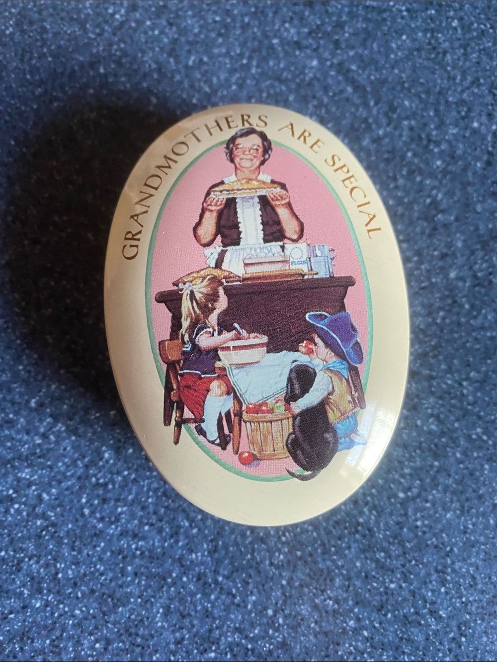 Avon Grandmothers Are Special Oval Trinket Box - with original soap inside.